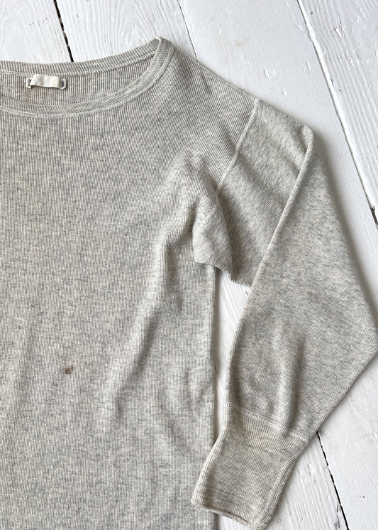 Vintage 1940s Heathered Grey Thermal Top