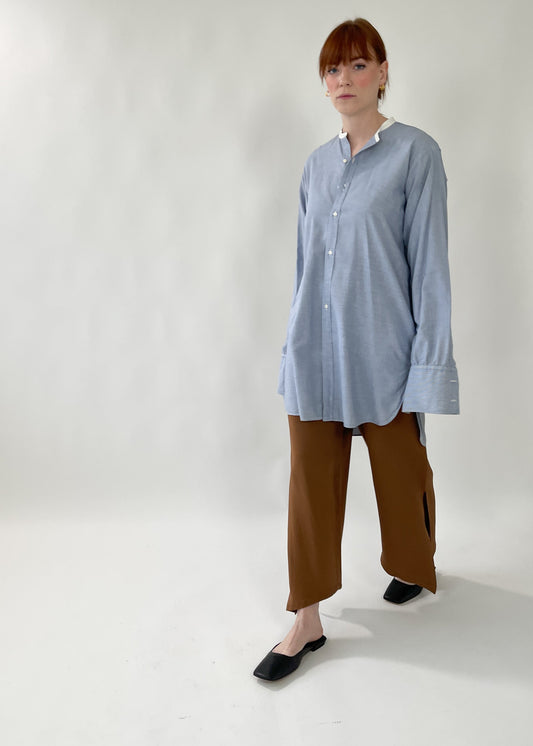 Antique Menswear Cotton Collarless Shirt