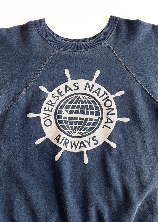 Vintage 1960s Overseas National Airways Sweatshirt