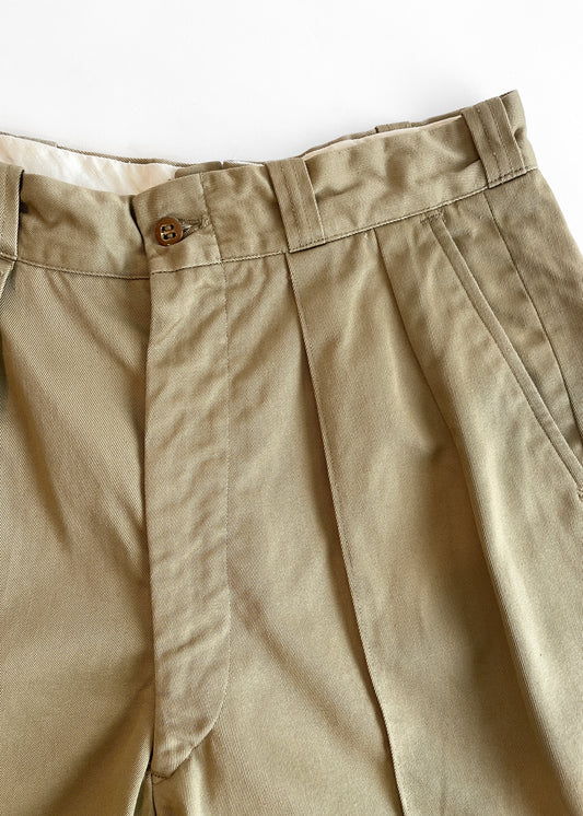 Vintage 1950s Khaki Military Shorts