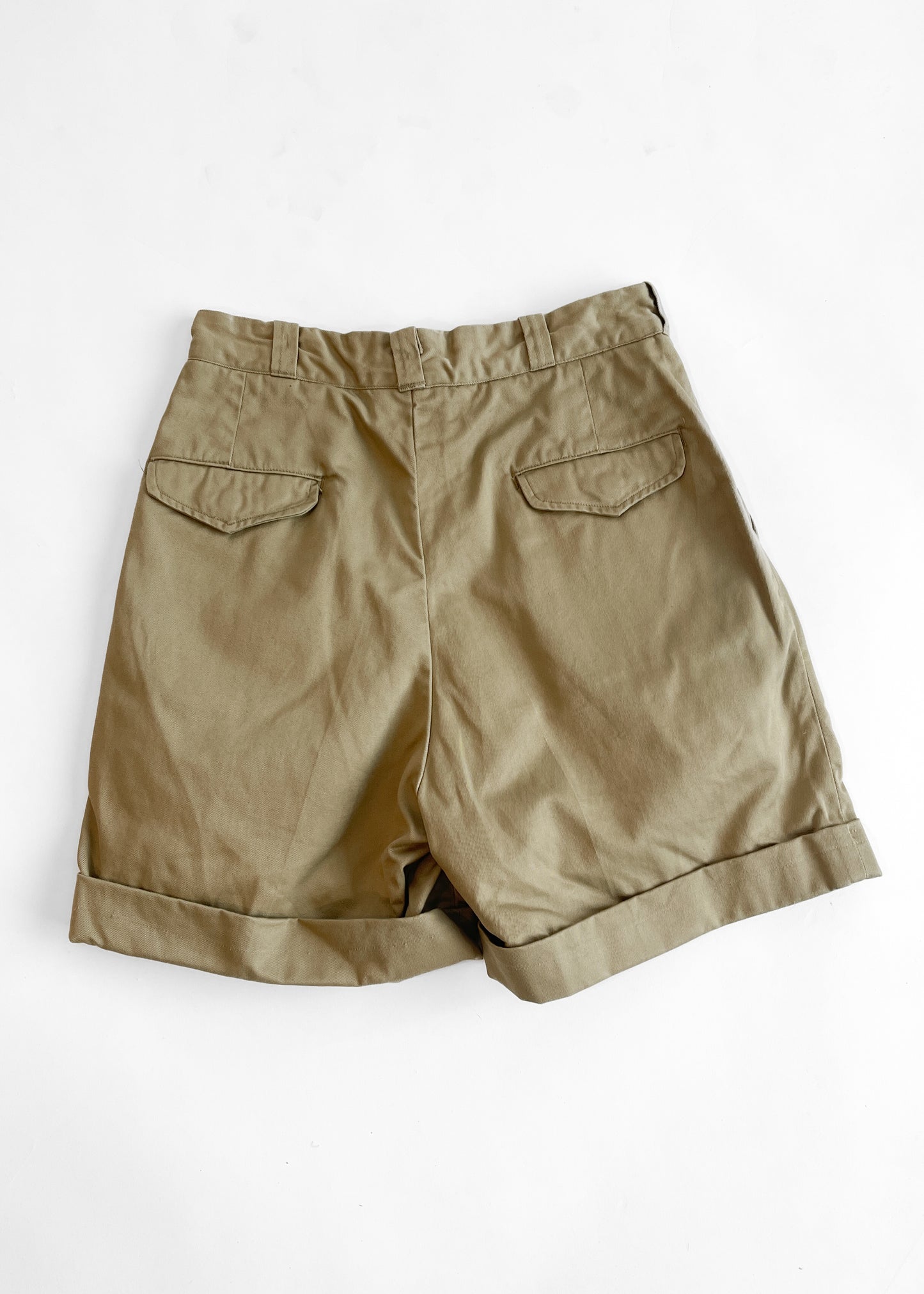 Vintage 1950s Khaki Military Shorts