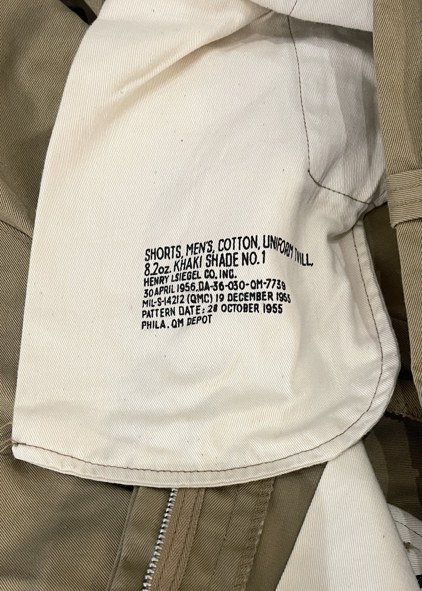 Vintage 1950s Khaki Military Shorts