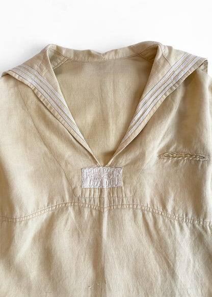 1920s Linen Midi Sailor Top