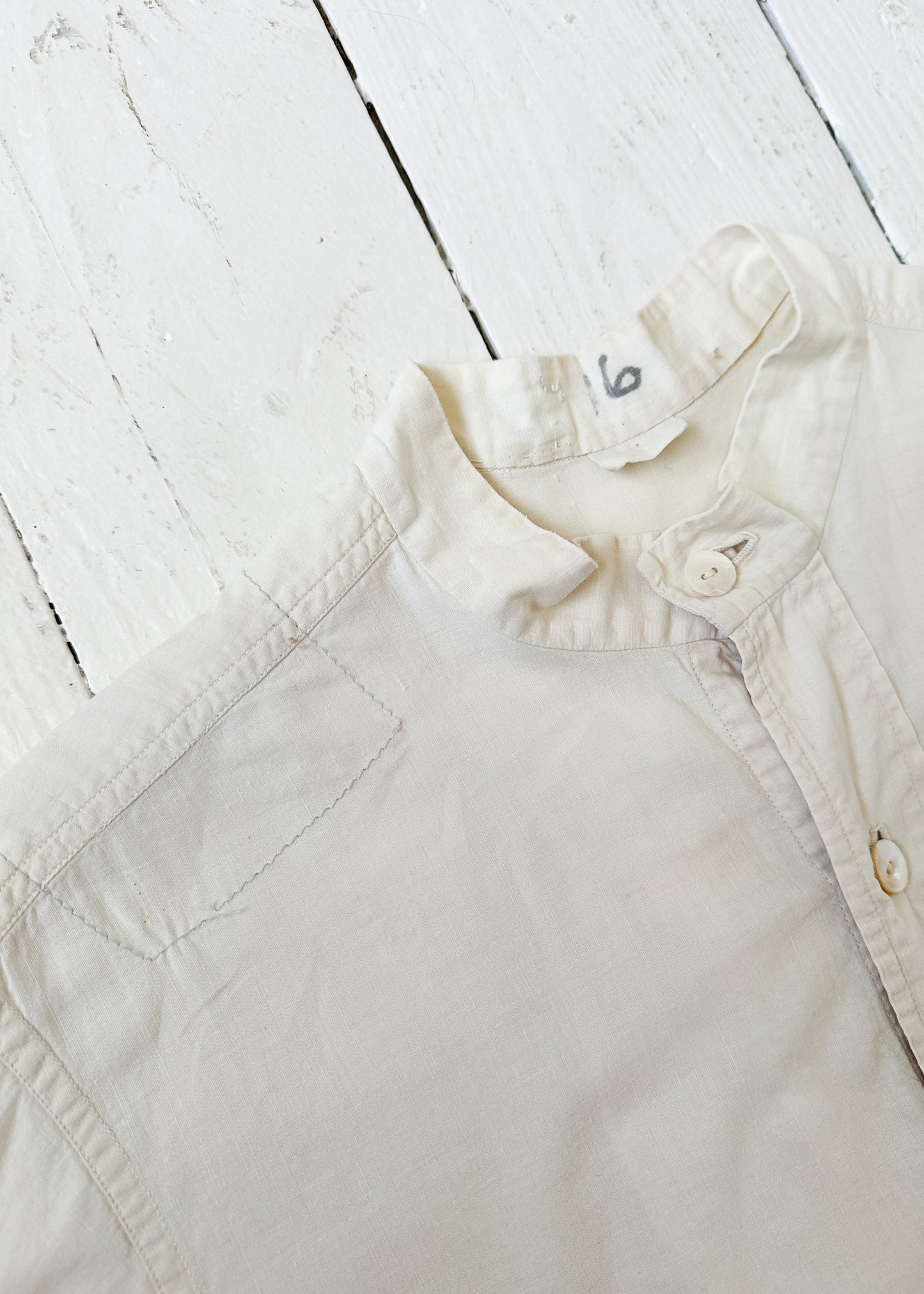 Vintage 1930s European Collarless Work Shirt