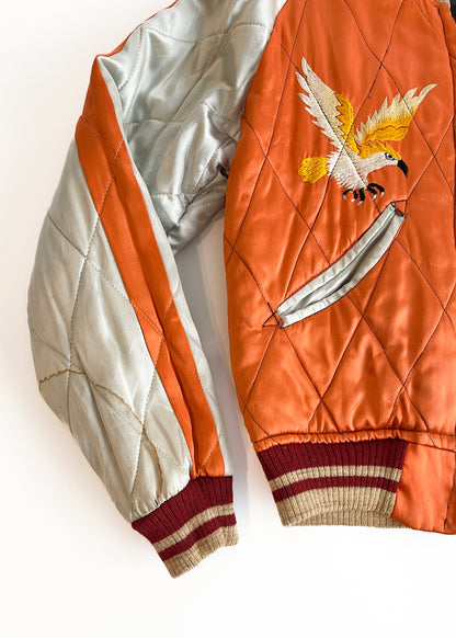 Vintage 1950s Sukajan Embroidered Satin Reversible Jacket