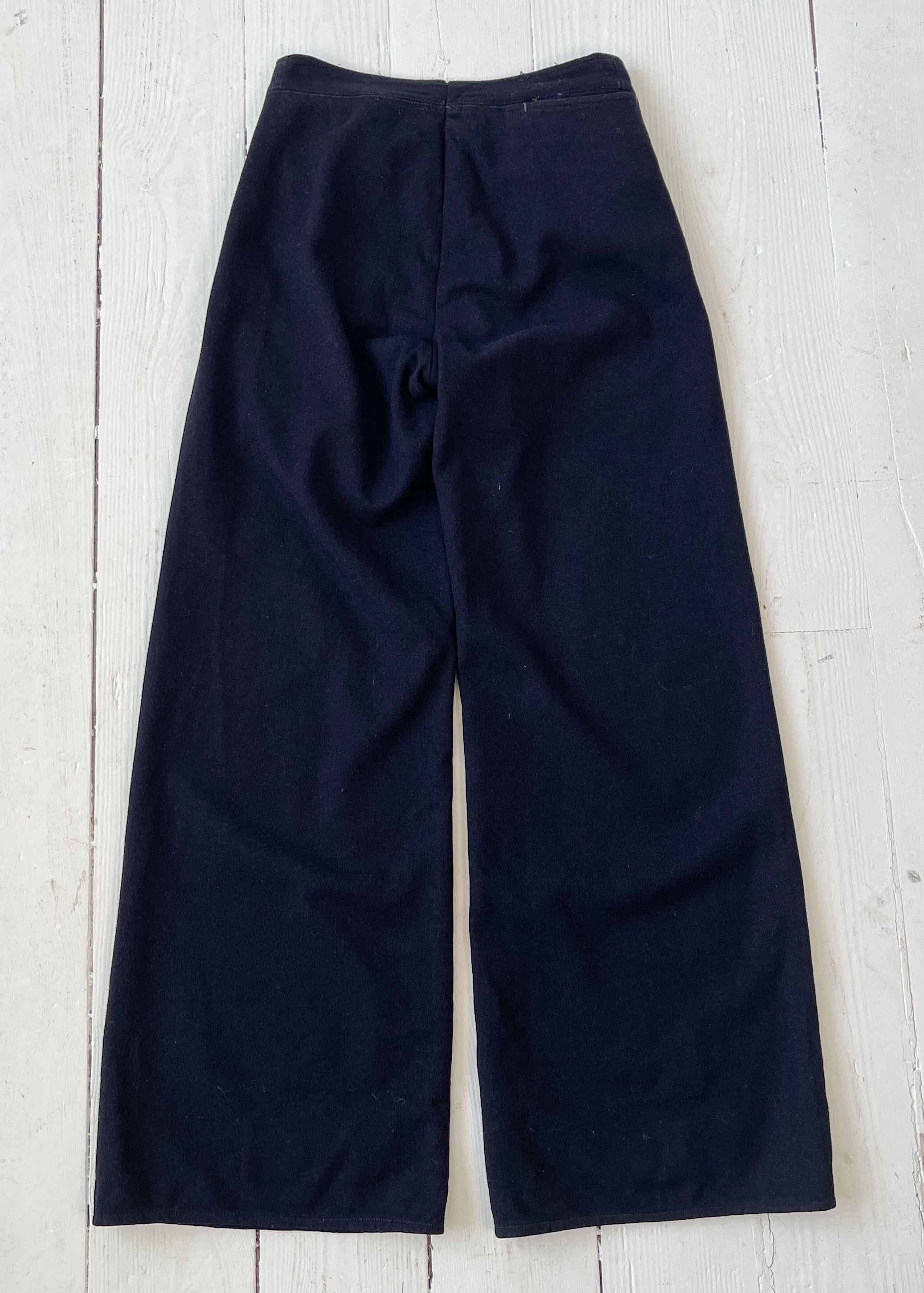 Vintage 1940s USN Dark Blue Wool Sailor Pants — US Navy, Button