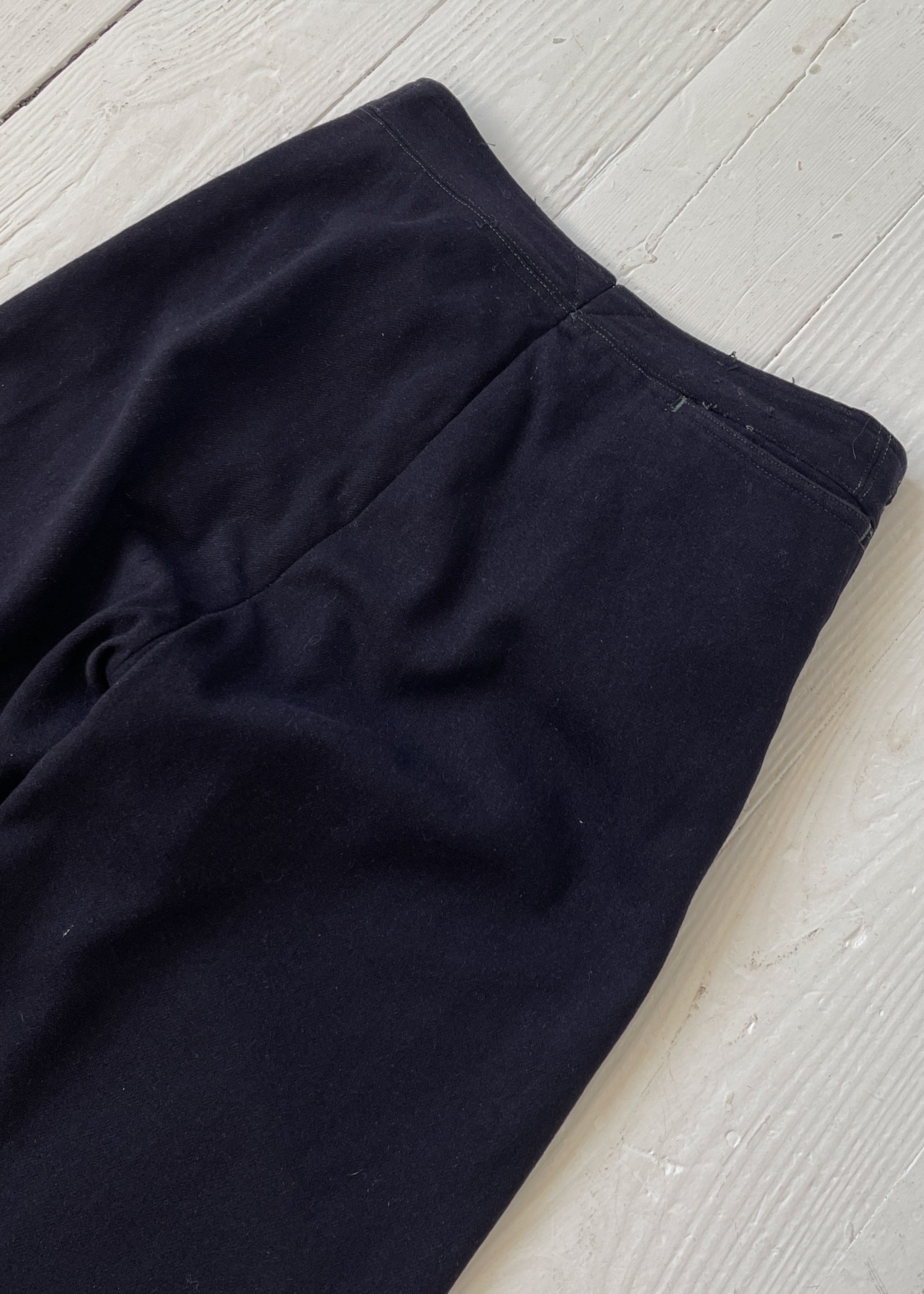 Vintage 1940s USN Dark Blue Wool Sailor Pants — US Navy, Button