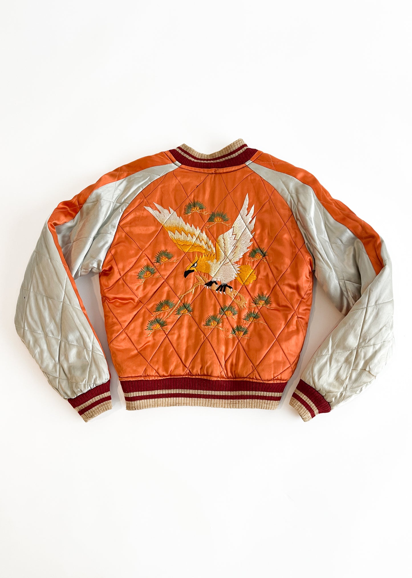Vintage 1950s Sukajan Embroidered Satin Reversible Jacket