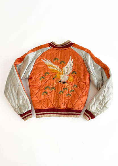 Vintage 1950s Sukajan Embroidered Satin Reversible Jacket