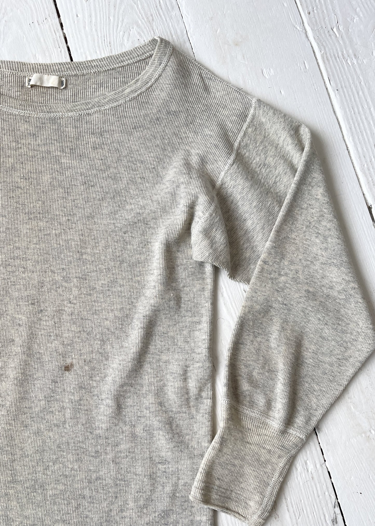 Vintage 1940s Heathered Grey Thermal Top
