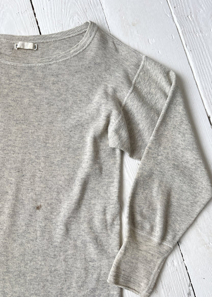 Vintage 1940s Heathered Grey Thermal Top