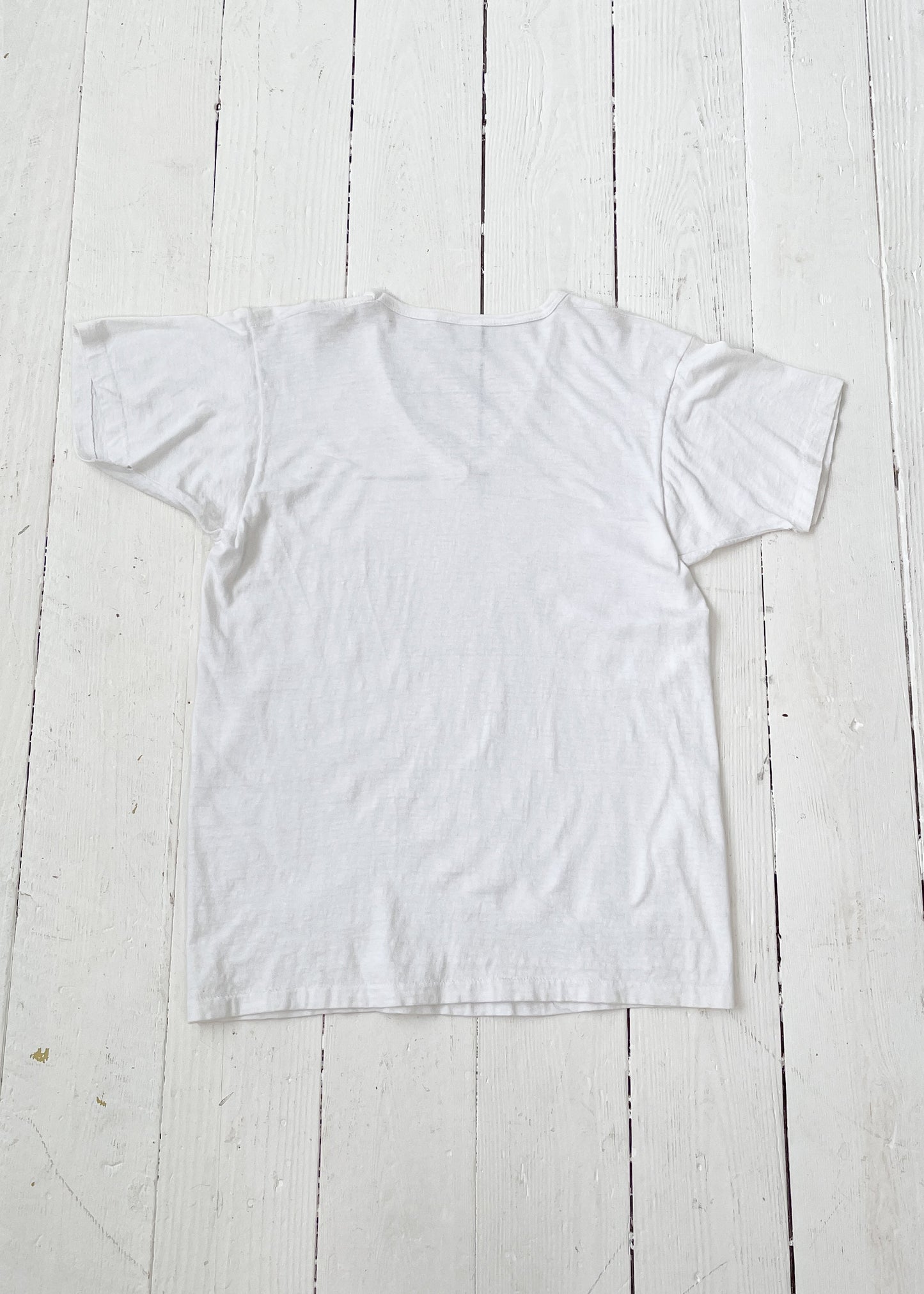 Vintage 1950s White V-Neck T-Shirt