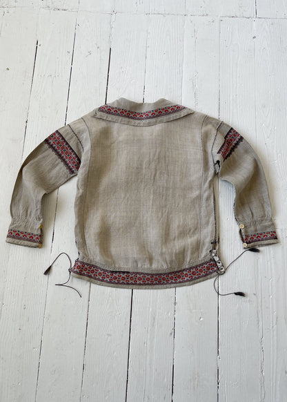 Antique 1910s Embroidered Sailor Top with Tassels