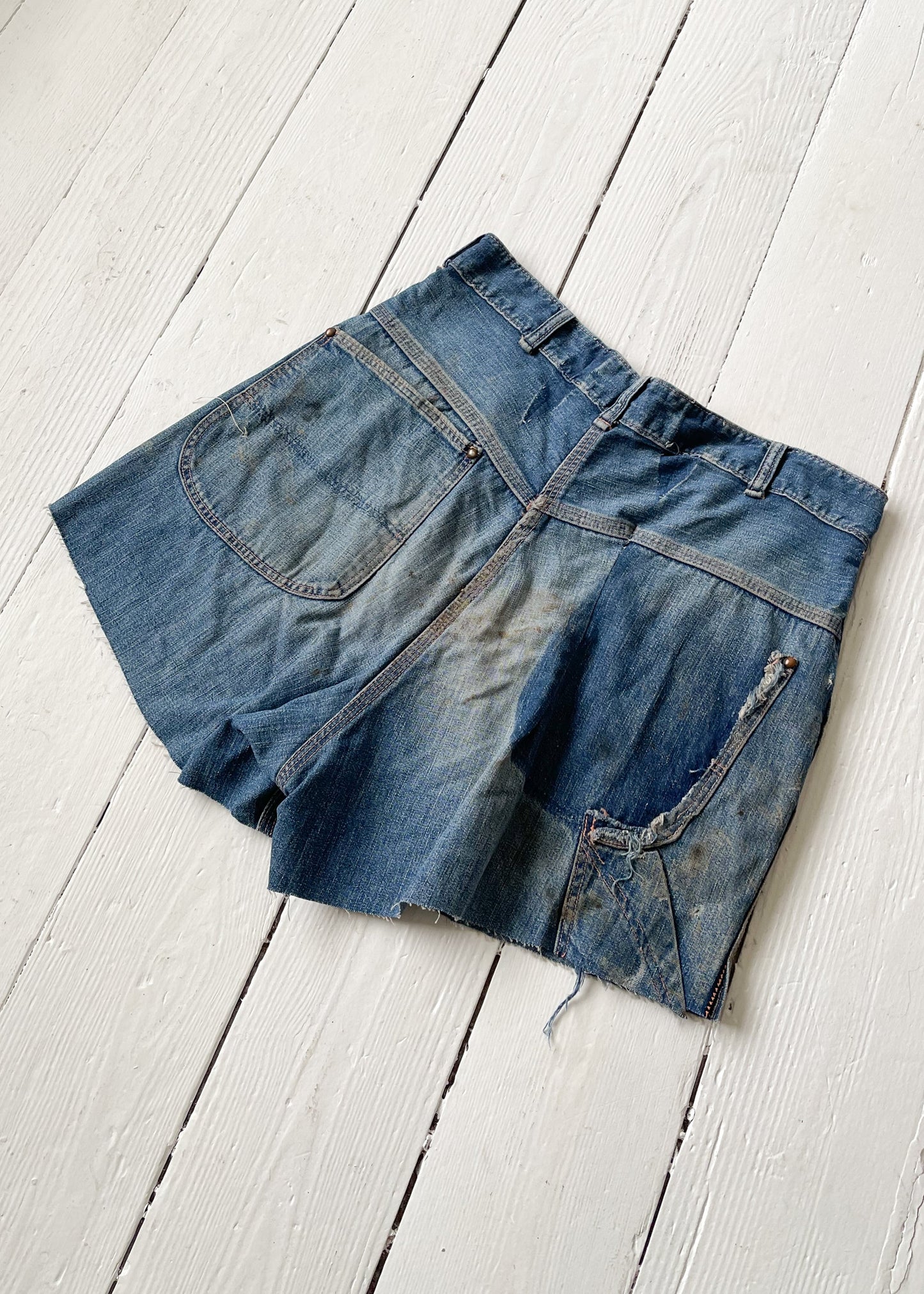 Vintage 1950s Carpenter Jeans Cut Off Shorts