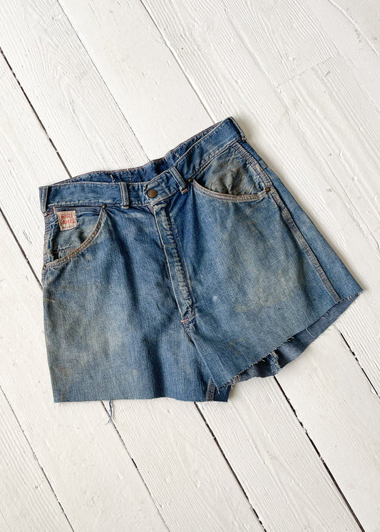 Vintage 1950s Carpenter Jeans Cut Off Shorts