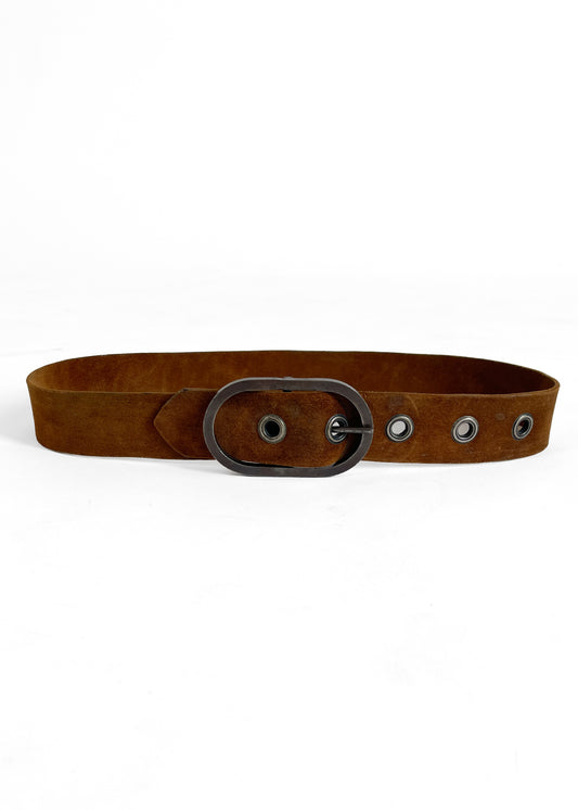 Vintage 1970s Suede Belt with Steel Buckle