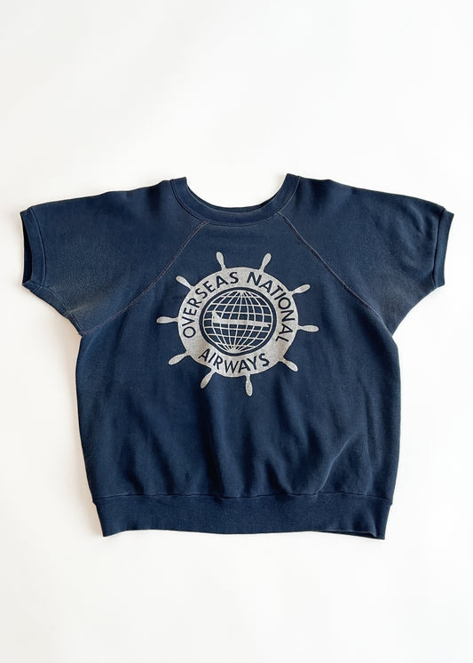 Vintage 1960s Overseas National Airways Sweatshirt