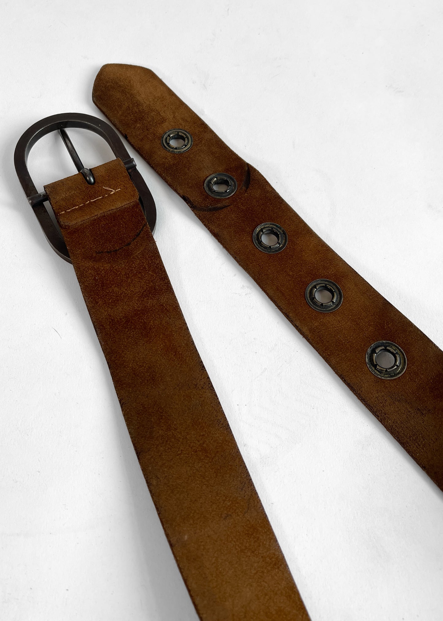 Vintage 1970s Suede Belt with Steel Buckle