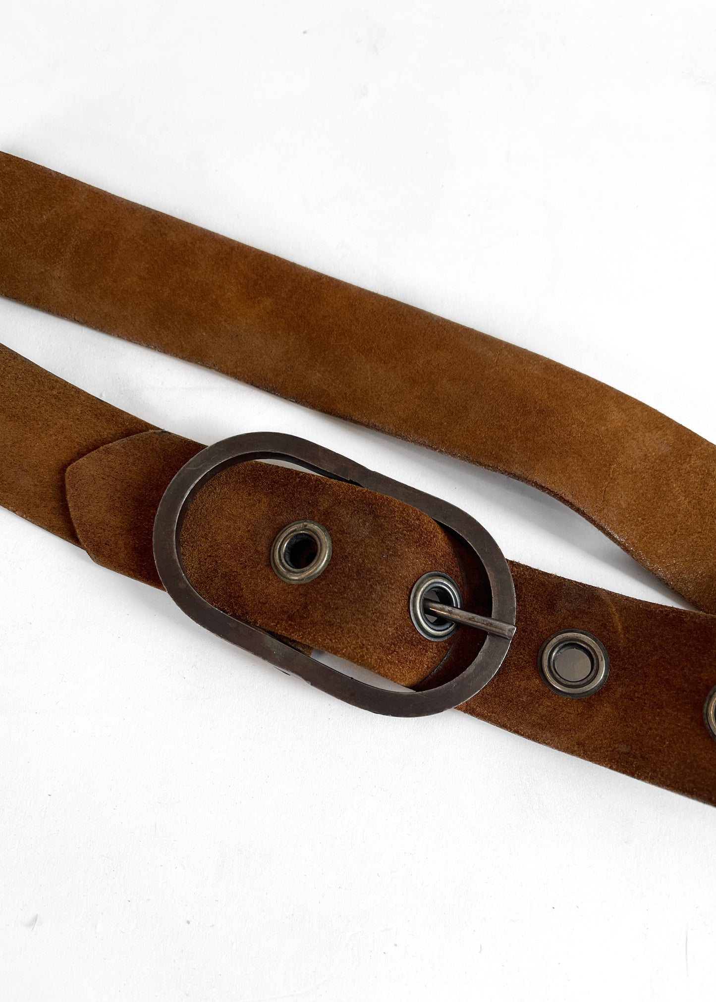 Vintage 1970s Suede Belt with Steel Buckle