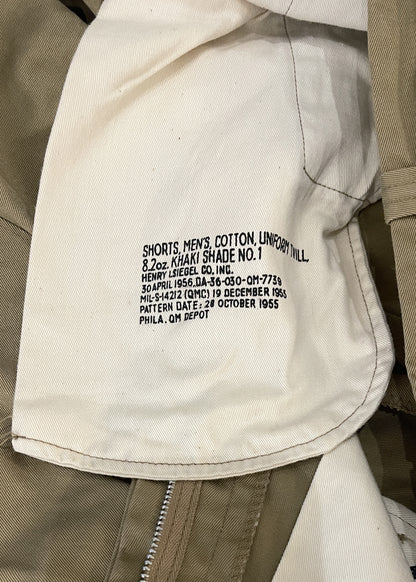 Vintage 1950s Khaki Military Shorts